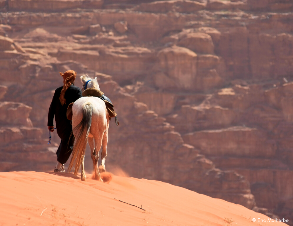 Randonnée équestre dans le Grand Désert de Jordanie